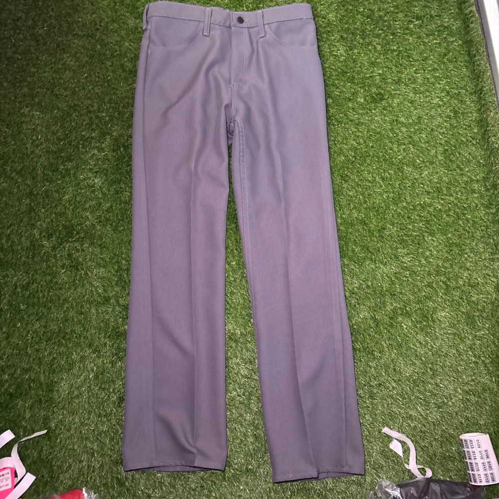 Vintage Wrangler Wrancher Dress Jeans Gray Polyester Western Flare Pants 33x32
